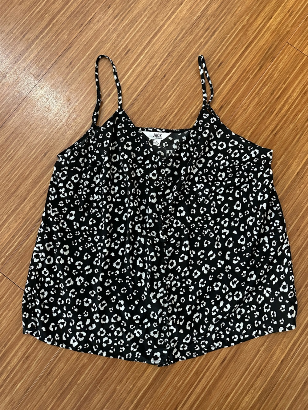 Anthropologie Jack by BB Dakota Black & White Leopard Print Tank Top Blouse New